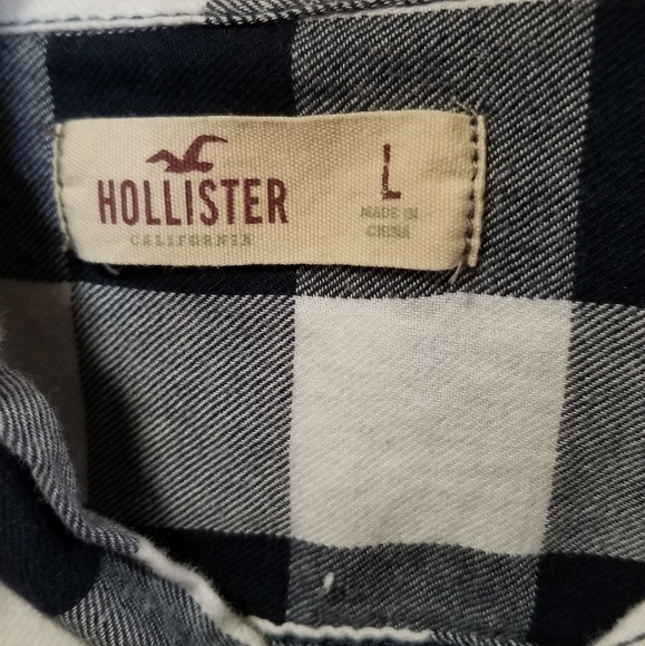 Hollister - Flannel hoodie, Size - L(M) - white with black/grey pattern - Picture 7 of 10